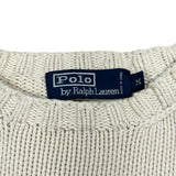 Vintage 90s Polo Bear Cream Hand Knit Sweater - M