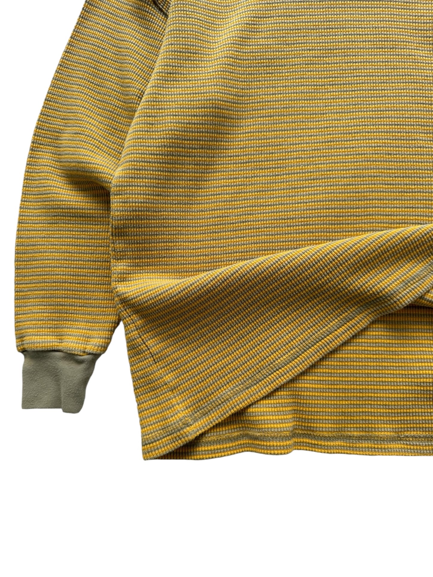 Mustard/Army Green Waffle Knit Long Sleeve Shirt