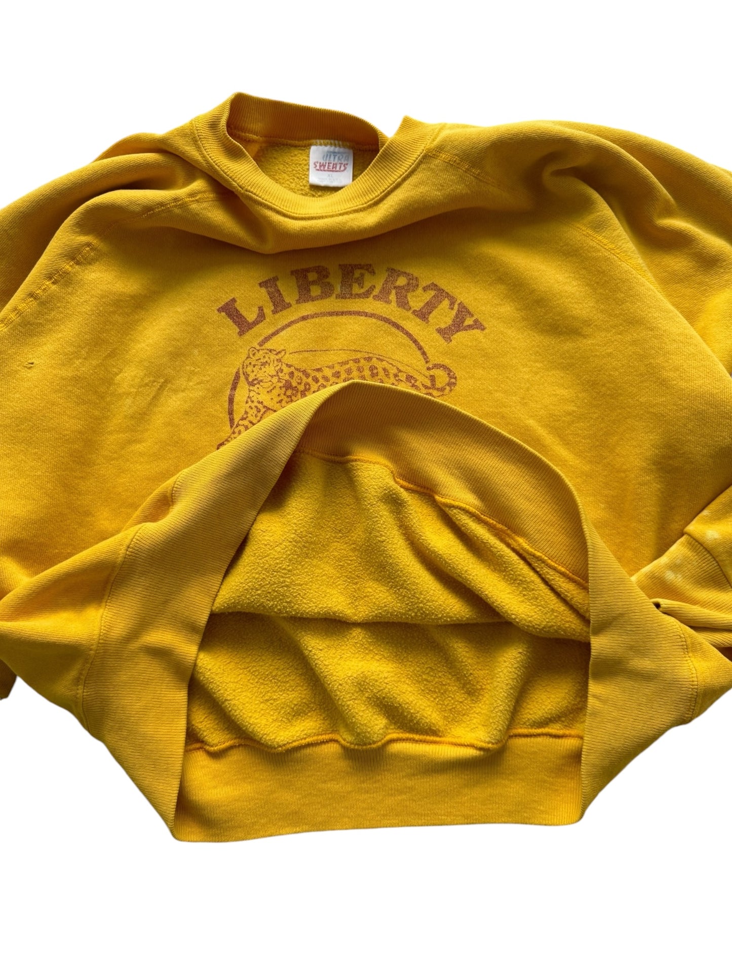 Vintage 1980s Liberty Leopards Mustard Crewneck