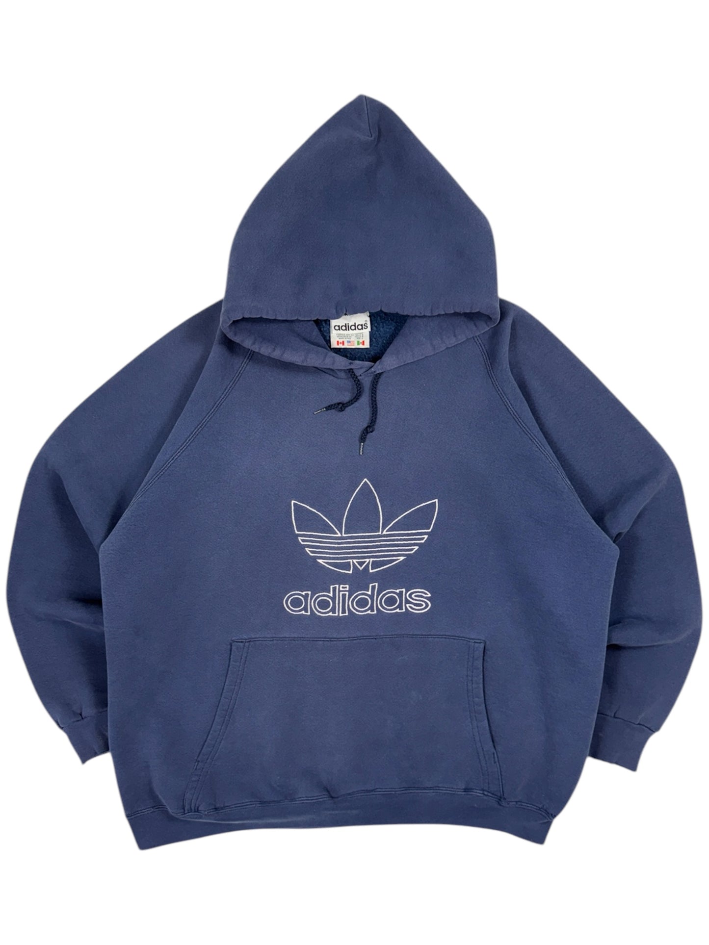 1990s Adidas Tre Foil Hoodie - L