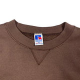 1990s Russell Athletic Chocolate Brown Blank Crewneck - XXL