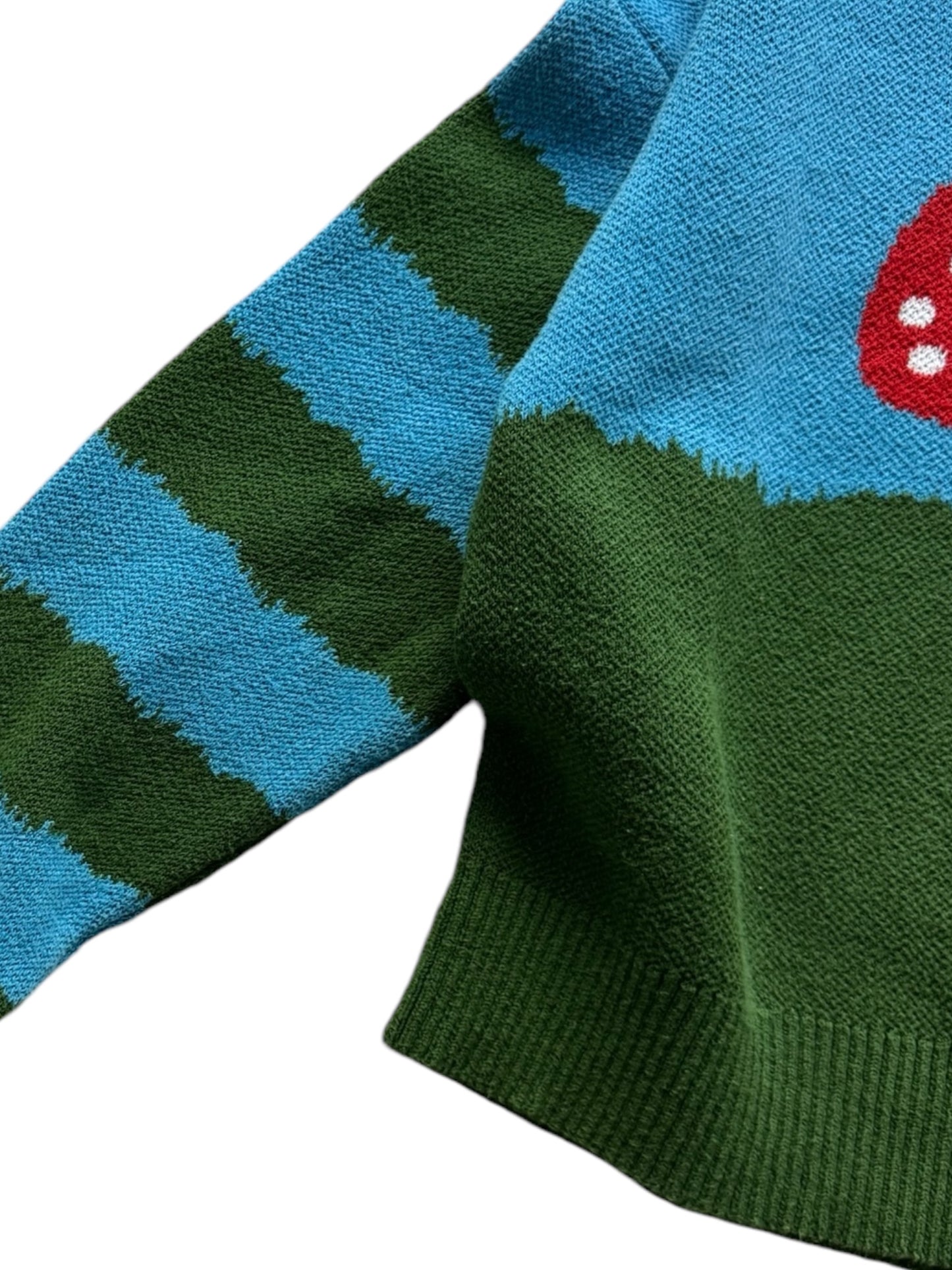 Mushroom Green/Blue Checkered Knit