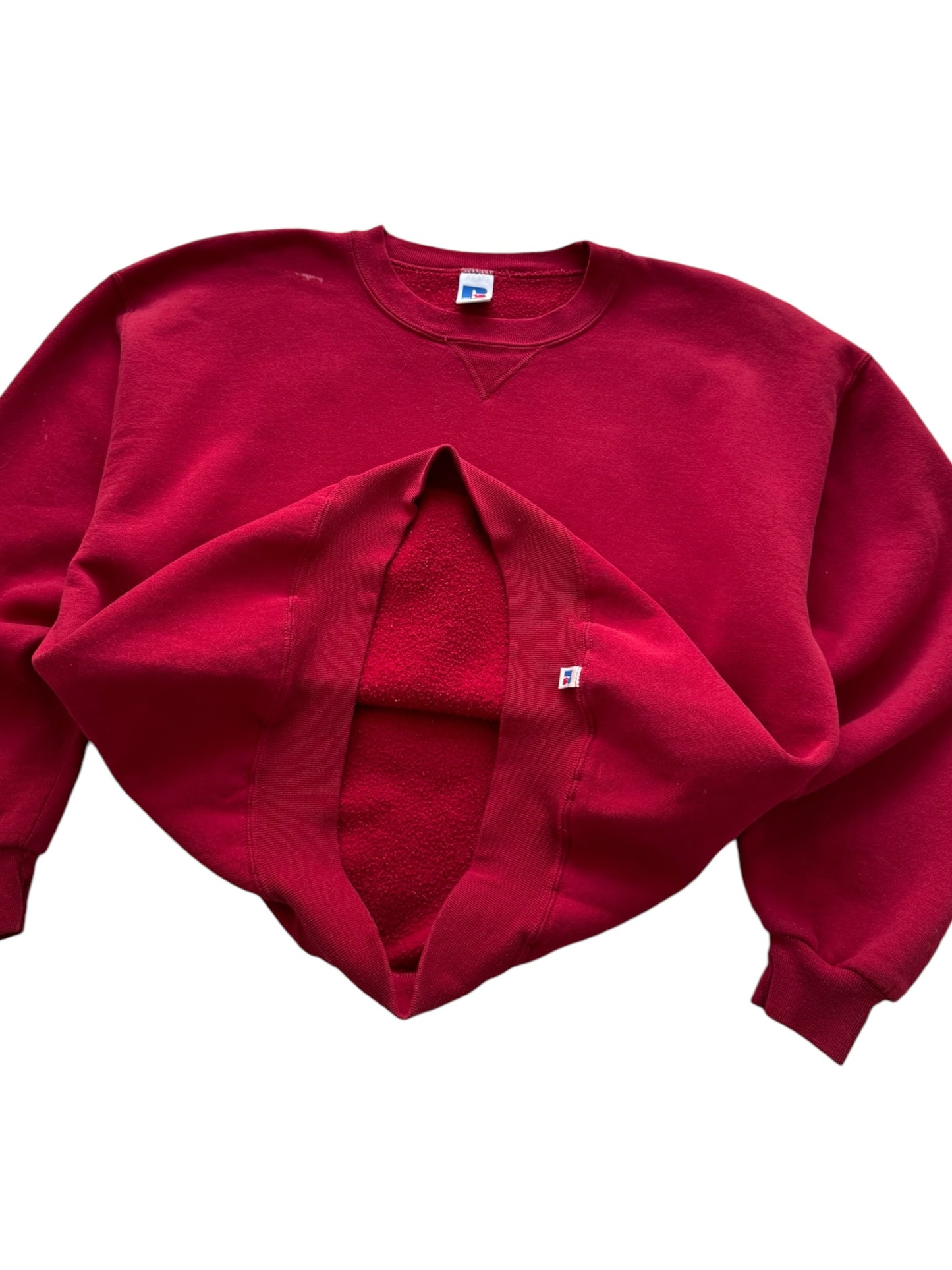 Vintage 1990s Crimson Red Russell Athletic Crewneck