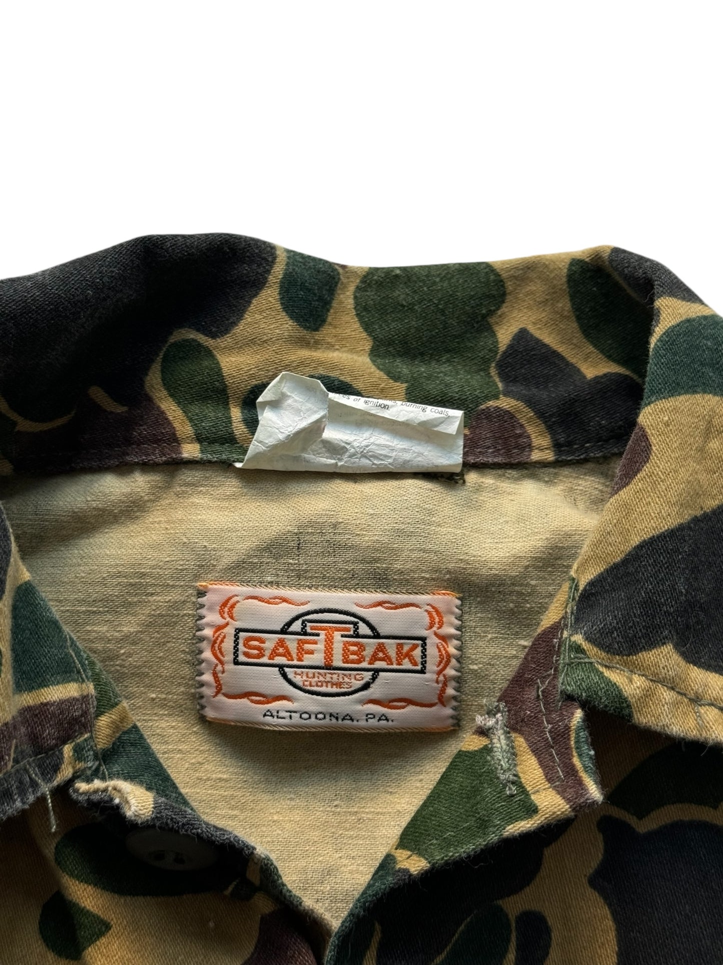 Vintage Duck Camo Made In USA Button Up