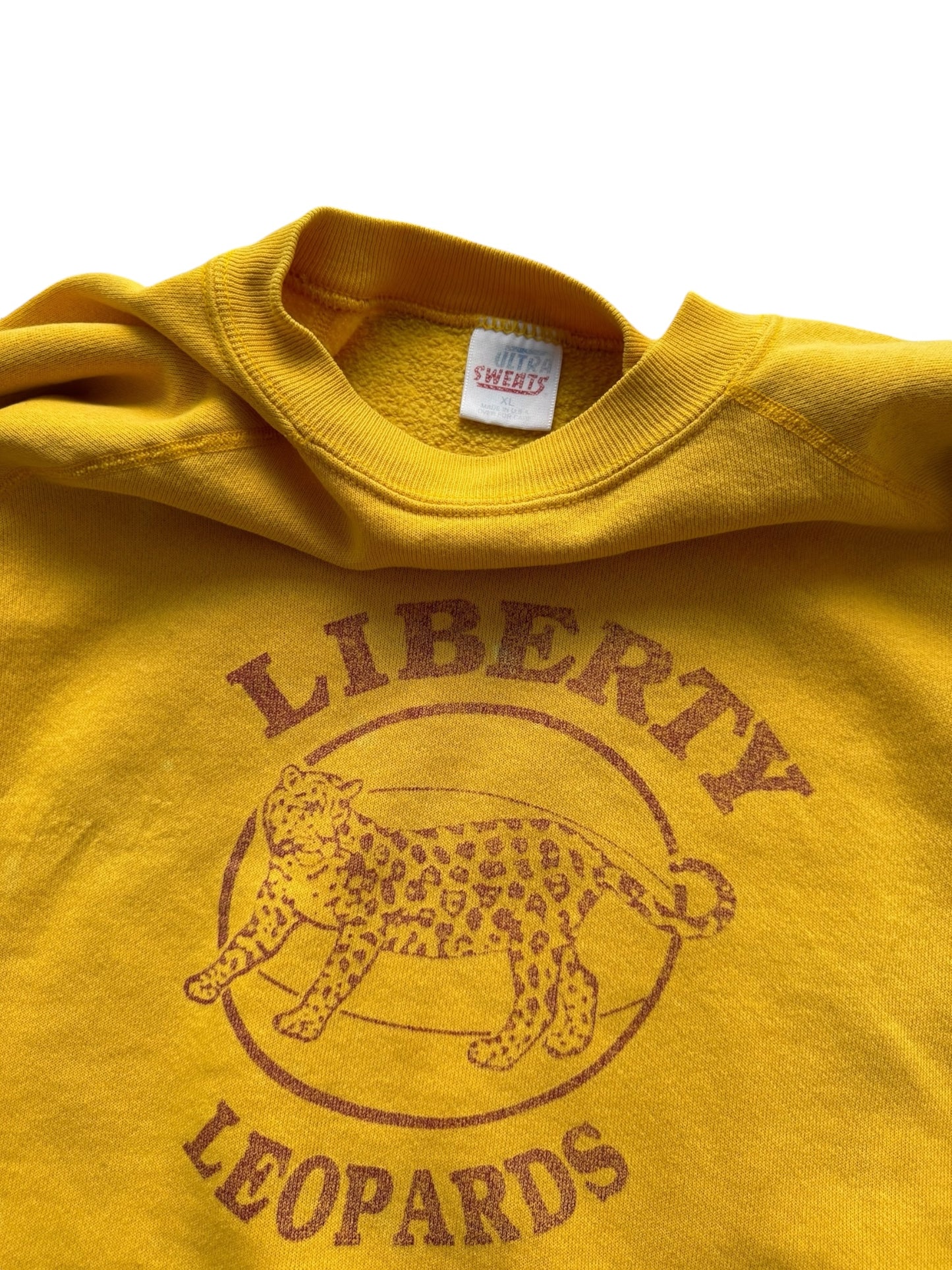 Vintage 1980s Liberty Leopards Mustard Crewneck