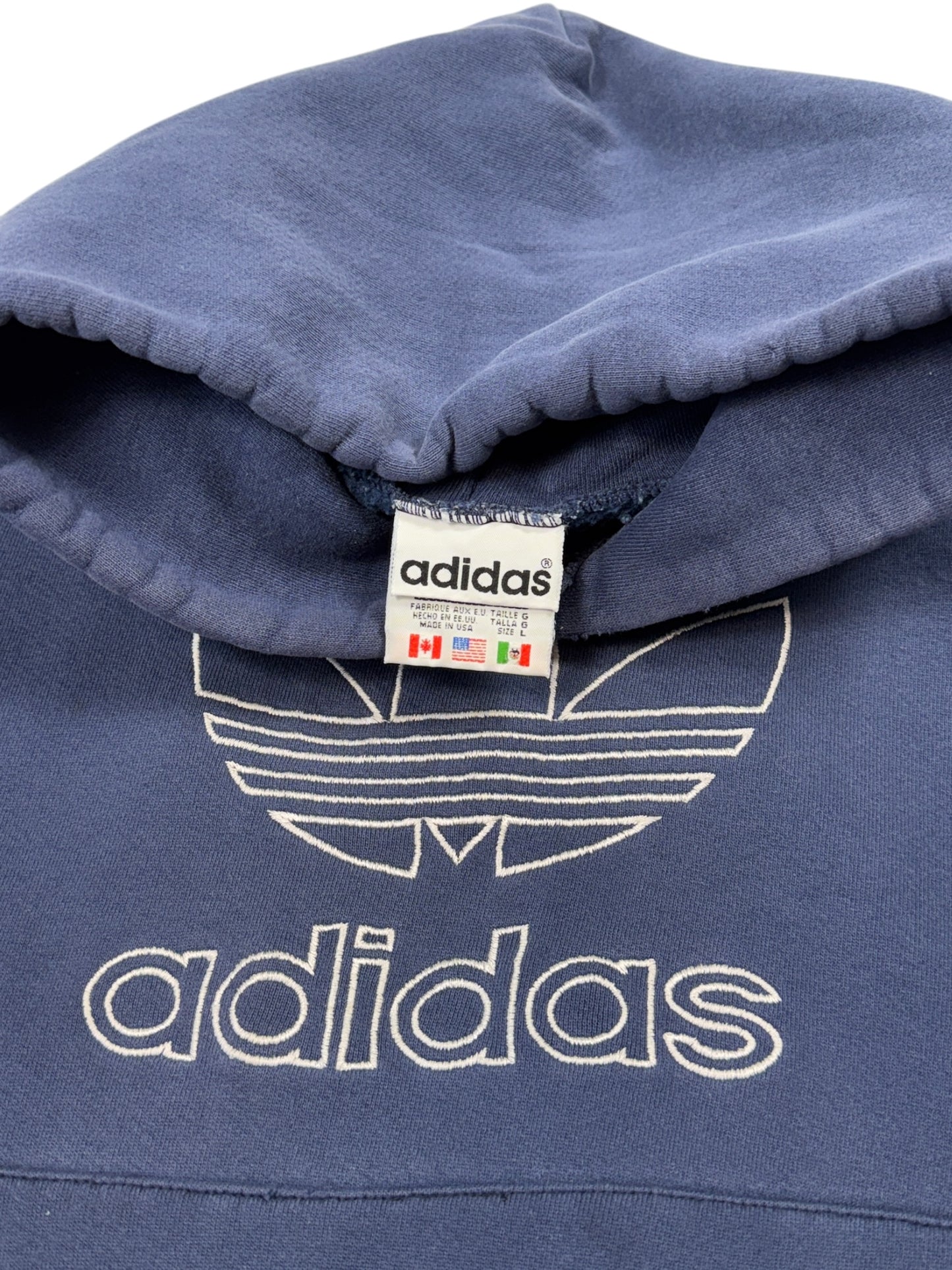 1990s Adidas Tre Foil Hoodie - L